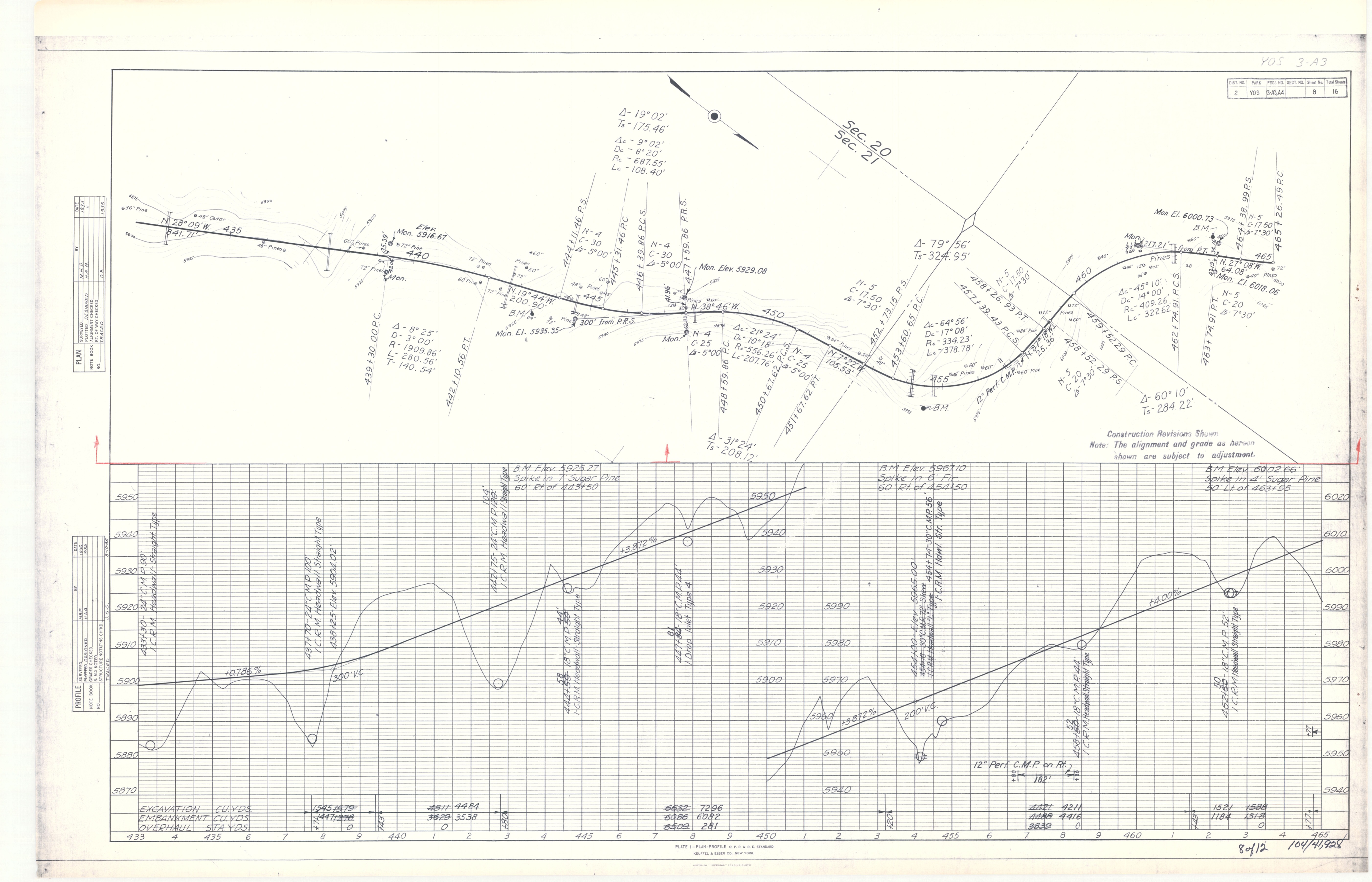 Plan and Profile Yosemite Nat'l Park