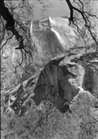 Waterfalls over shoulder of El Captain.