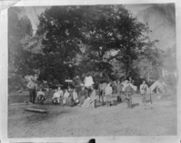 Mrs. Jane Wilder (school teacher) and her family in camp in Yosemite in early days. copied by Ralph H. Anderson.