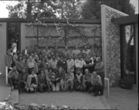 Central & Southern Sierra Wilderness Managers Meeting in Yosemite National Park [attached to back of photo card] 1. Ernie DeGraff 2. Mike Mendoza 3. Gail Bennet 4. Sherri Beck 5. Michael Olwyler 6. Fred Richter 7. Mike Beck 8. Kent Kinney 9. Jim Snyder 10. Tom Crimmins 11. Teri Grosse 12. Marily Reese 13. John Ruopp 14. Charisse Sydoriak 15. Tom Lewis 16. Charlie Robinson 17. Bill Putzke 18. Laurel Munson 19. Peter Mortensen 20. Bob Stanley 21. Rick LaBorde 22. Gil Young 23. Michael LeFevre 24. John Kraushaar 25. Hal Beeler 26. Jim Shiro 27. Don Waugh 28. Bill Lane 29. Lyle Wilkinson 30. Abel Camarena 31. John Favro 32. Mark Dymkoski 33. Alden Nash 34. Ron Mackie 35. Rod Ellis 36. Dick Warren 37. Paul Fodor 38. Marc Harris 39. Bill Deisman 40. Tom Ealint 41. Lorenzo Stowell 42. Bob Smith 43. Mike Fink 44. Bill Bramlette 45. Gary Gissell 46. Dale Hosler 47. Mike Morse 48. Dudley Robertson