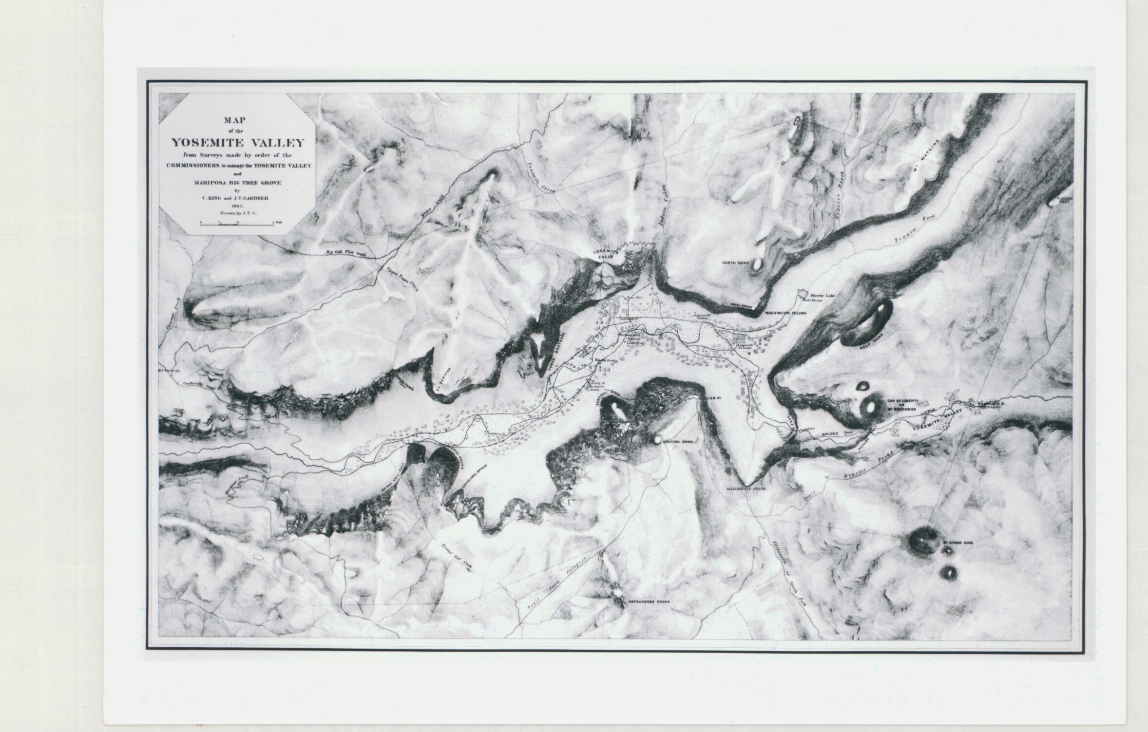 Map of the Yosemite Valley from Surveys