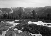 Looking east from slope above Glacier Point. For study of ski terrain.
