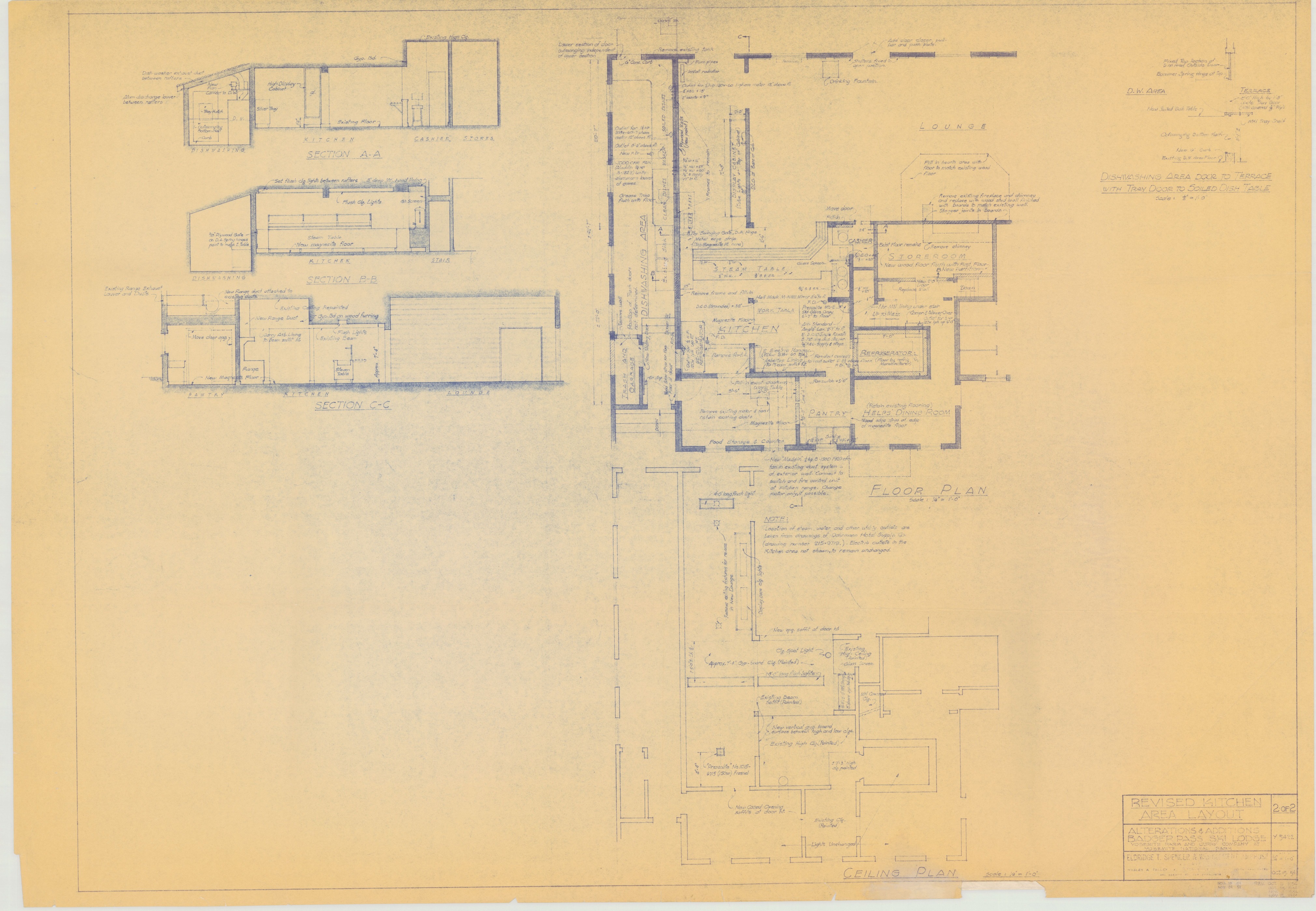 Revised Kitchen Area Layout Alterations and Additions Badger Pass Ski Lodge
