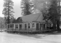 Main building at White Wolf Lodge from the north. Note tent frames in distance.