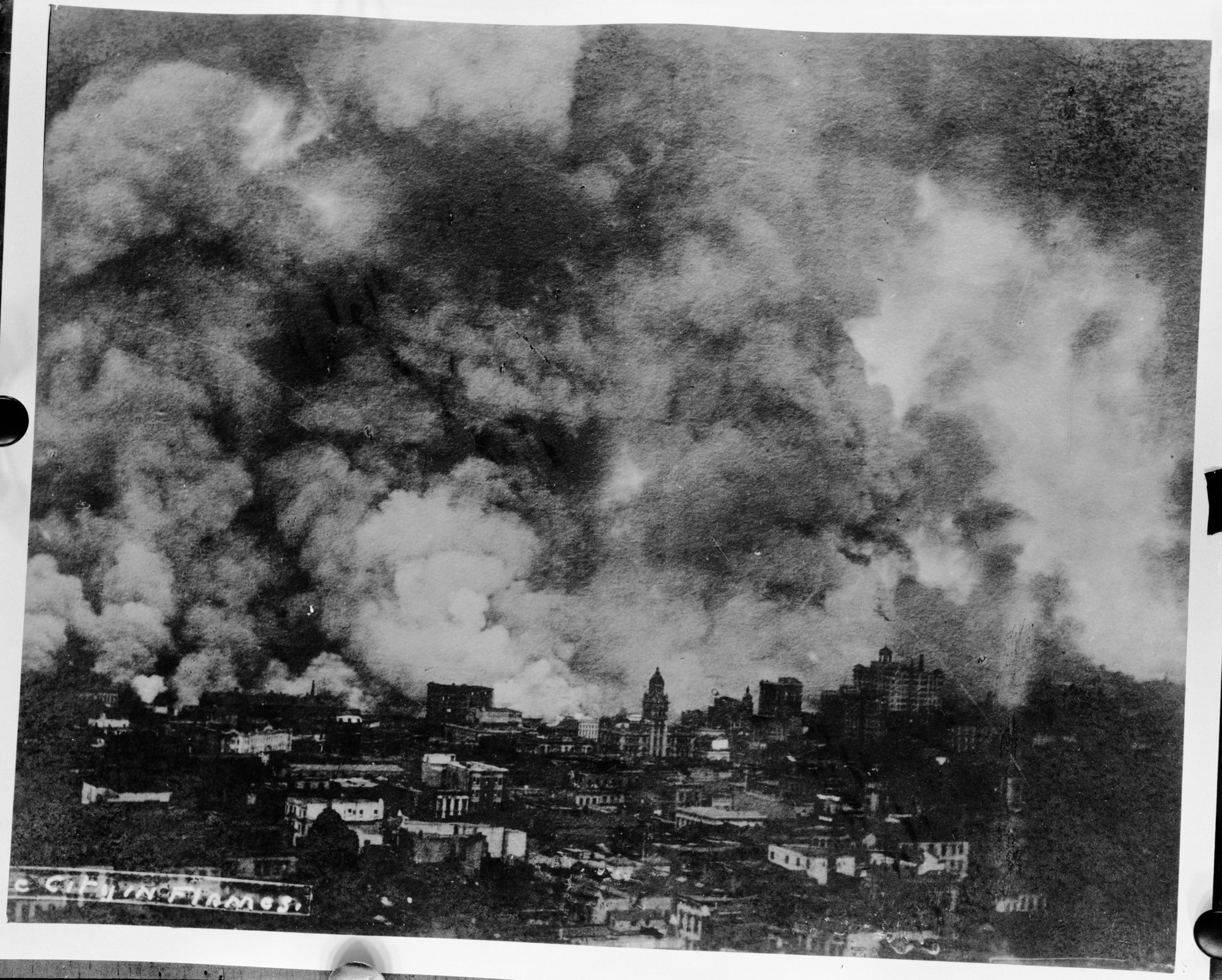 San Francisco fire from a copy photo in John Dexter collection.