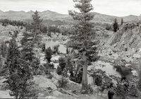Lakes along Mt. Clark Range trail. Lyell-McClure group in the distance.