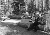 Mr. & Mrs. Allan Rinehart at the Grizzly Giant.