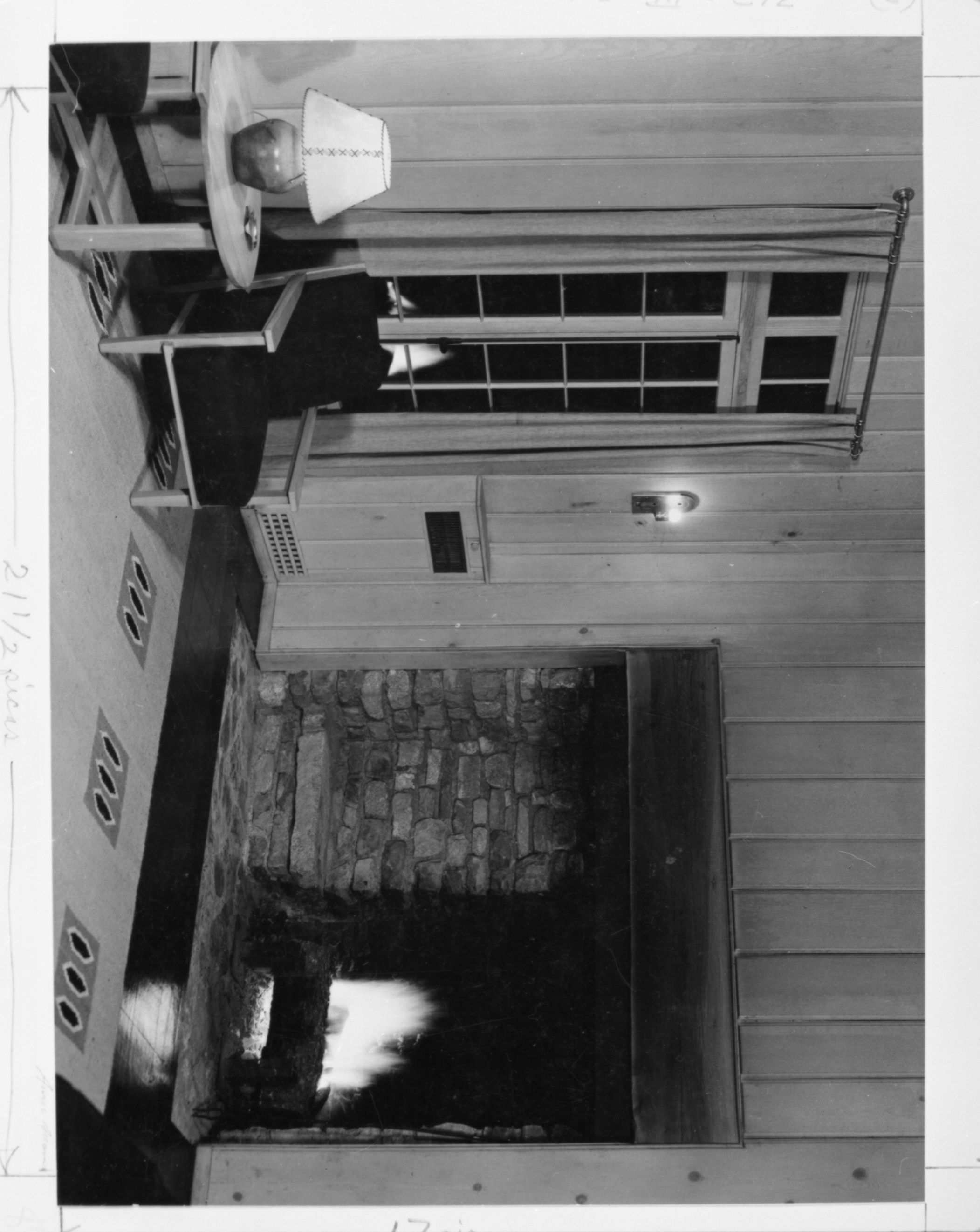 Copy Neg: J. Ernest, 1983. Interior of Big Trees Lodge, Mariposa Grove. Original print in over-sized photo drawer in RL.