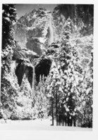 Copy Neg: 8/2004, L. Radanovich. Winter scene of Yosemite Falls.