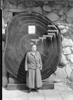 Gertrude Stein, in front of the Sequoia section.