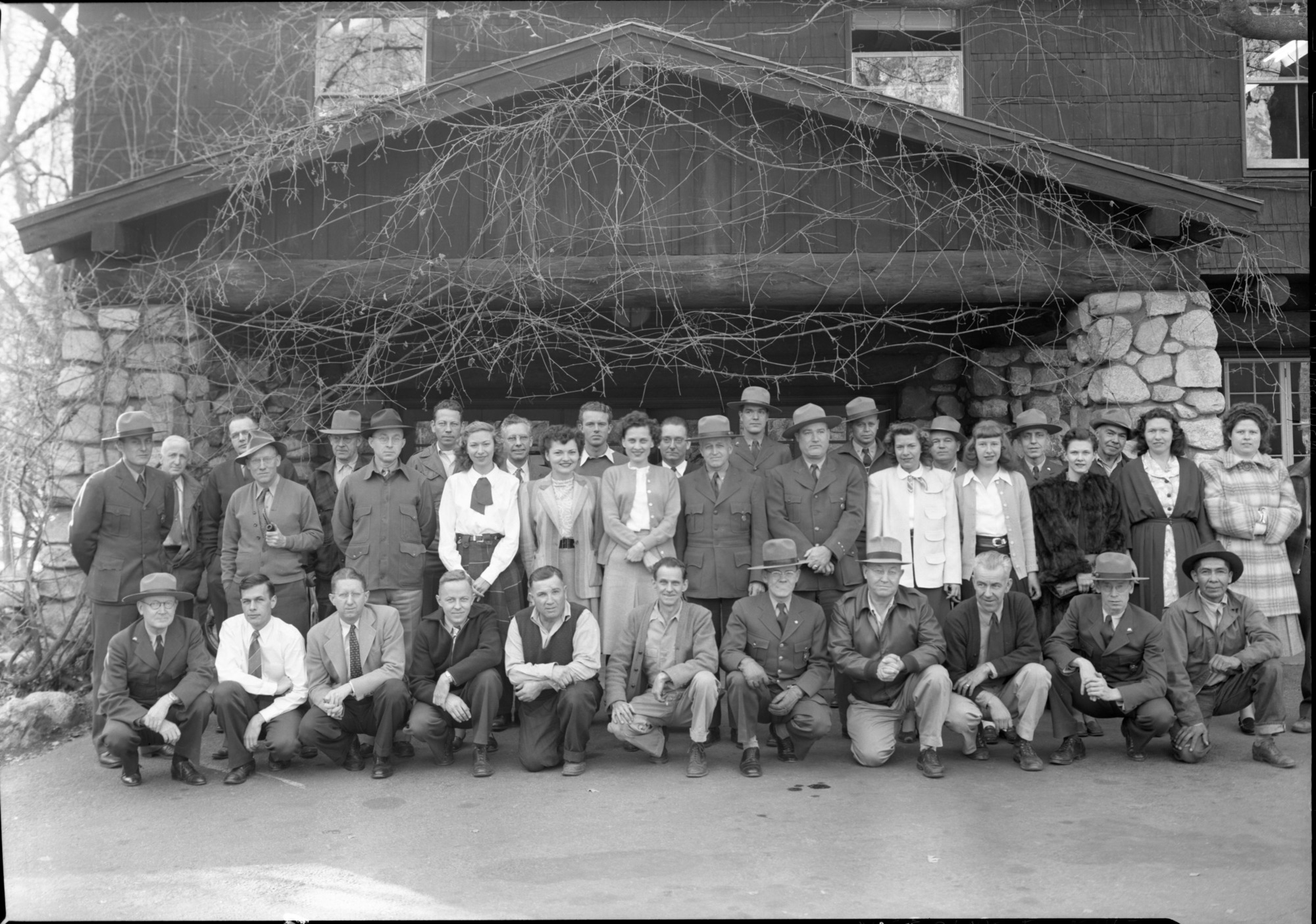 LEFT TO RIGHT: TOP ROW: Sam King, Frank Ewing, Emil F Ernst, Joe Jenkins, Ed Bowman, E.C. Smith, Tom Swaggerty, Ruby Thomas, Chas. Hill, Olive Lorenc, Mike Manahan, Phyllis Leeders, Walt Gann, Frank Kittredge, Homer Robinson, John B. Wosky, Duane Jacobs, Mary Thomas, Art Gallison, Barbara Degan, Homer B. Hoyt, Mrs. Hughes, Harry Johnson, Esther McMaster and Marjorie Kennedy. BOTTOM ROW: Donald E. McHenry, Charles Young, Bill Breckenkamp, Lester Moe, Jean B. Charron, Art Freeman, Harry Parker, Homer Crider, Elmer Stevens, Harry Robinson and Lloyd Parker