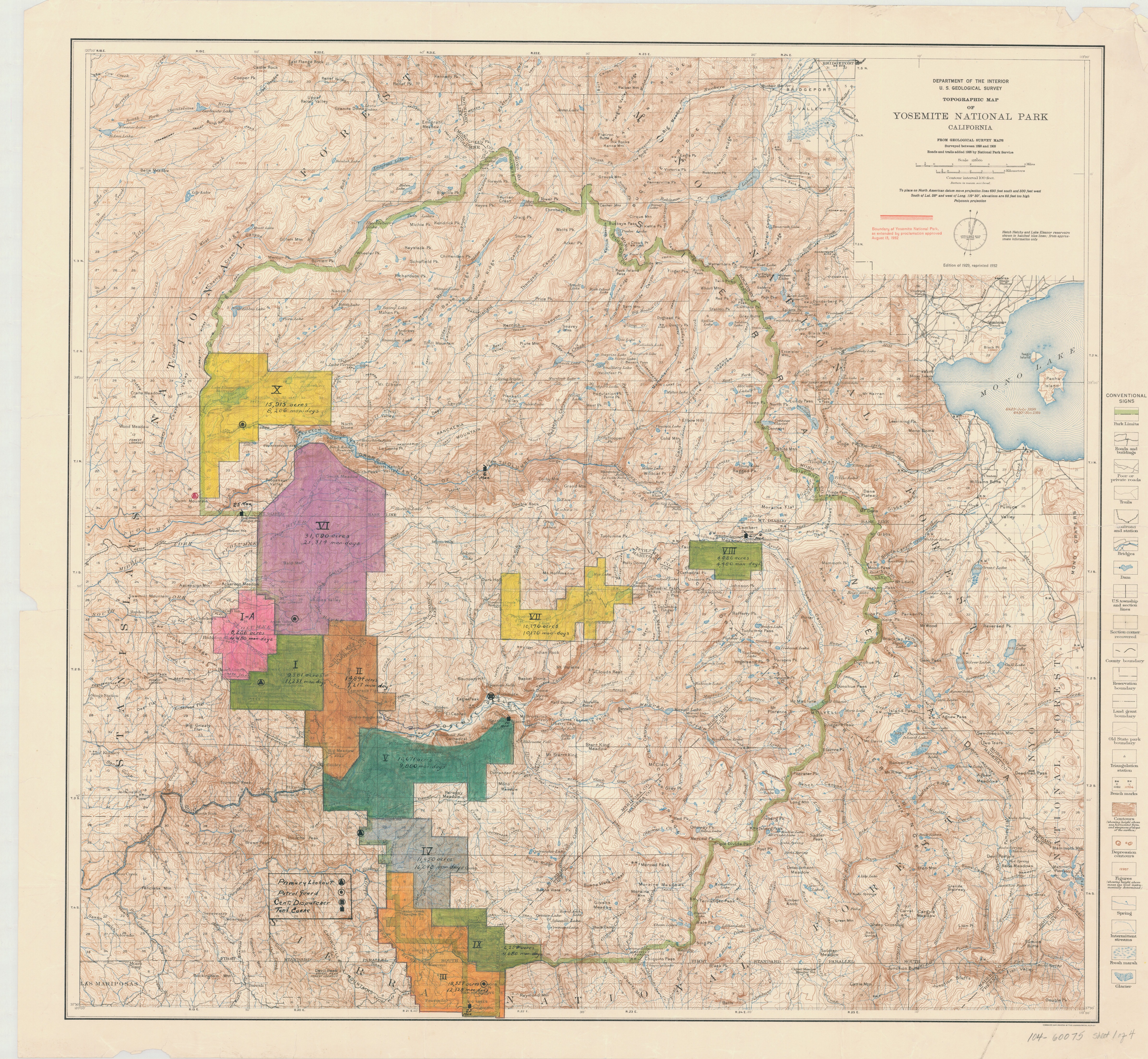Topographic Map of Yosemite National Park, California