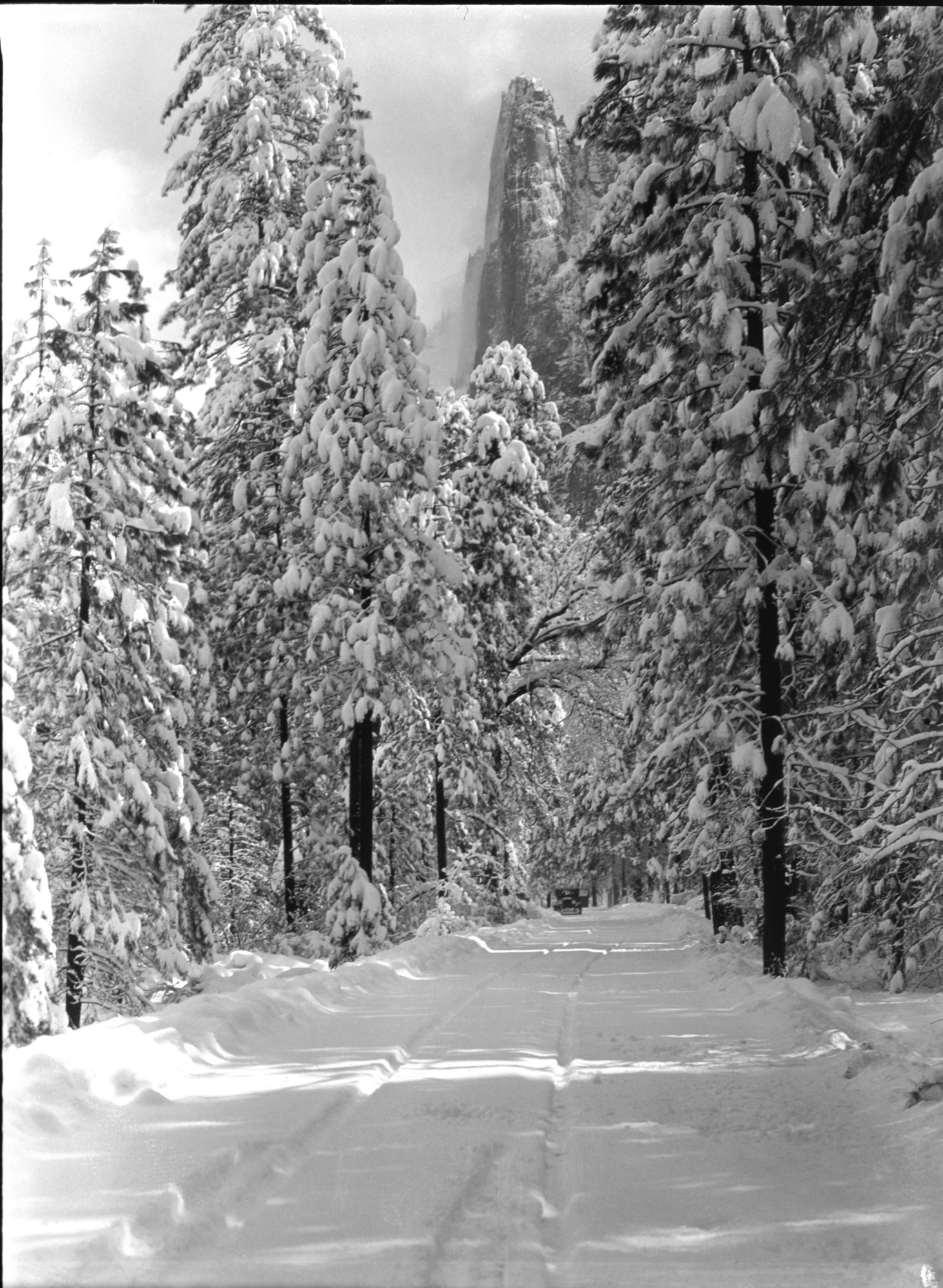 Winter scene of sentinel rock