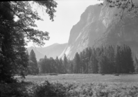 Glacier Point across the meadow back of the Ranger's Club.