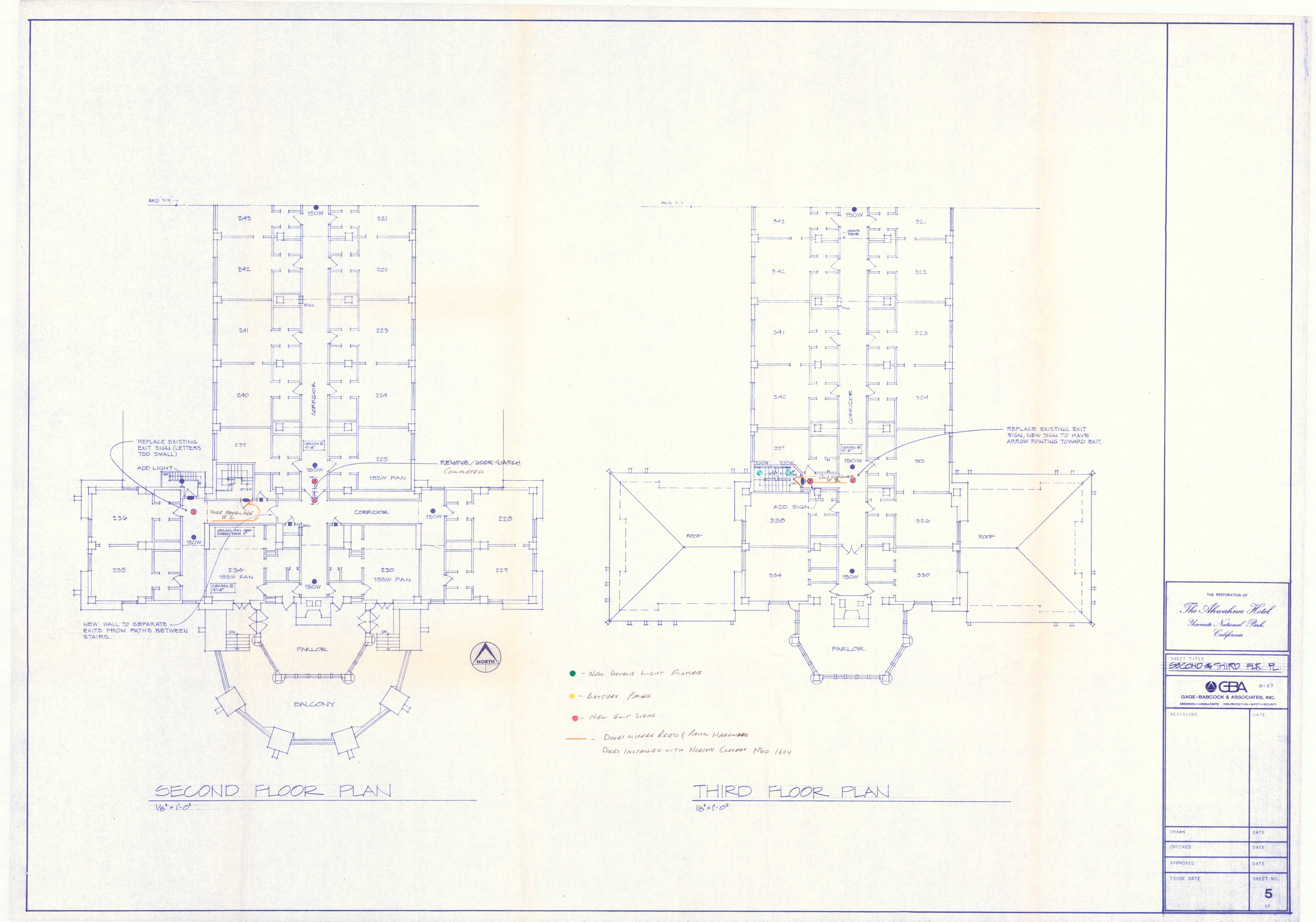 The Restoration of the Awhahnee Hotel Yosemite National Park, California, Second & Third Flr. Pl.