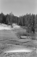 Badger Pass ski house and parking area from the Upski.