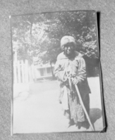 Mrs. Geraldine McConnell Collection. Object: Photograph. Calapine, Central Miwok woman of Sonora. Photograph taken in Sonora c. 1900. Calapine died in 1907 and was buried in the City Cemetery Sonora, CA. Photographed by Michael Dixon in January 1983. Catalogued by Craig Bates and Barbara Beroza. Yosemite Collections, National Park Service.