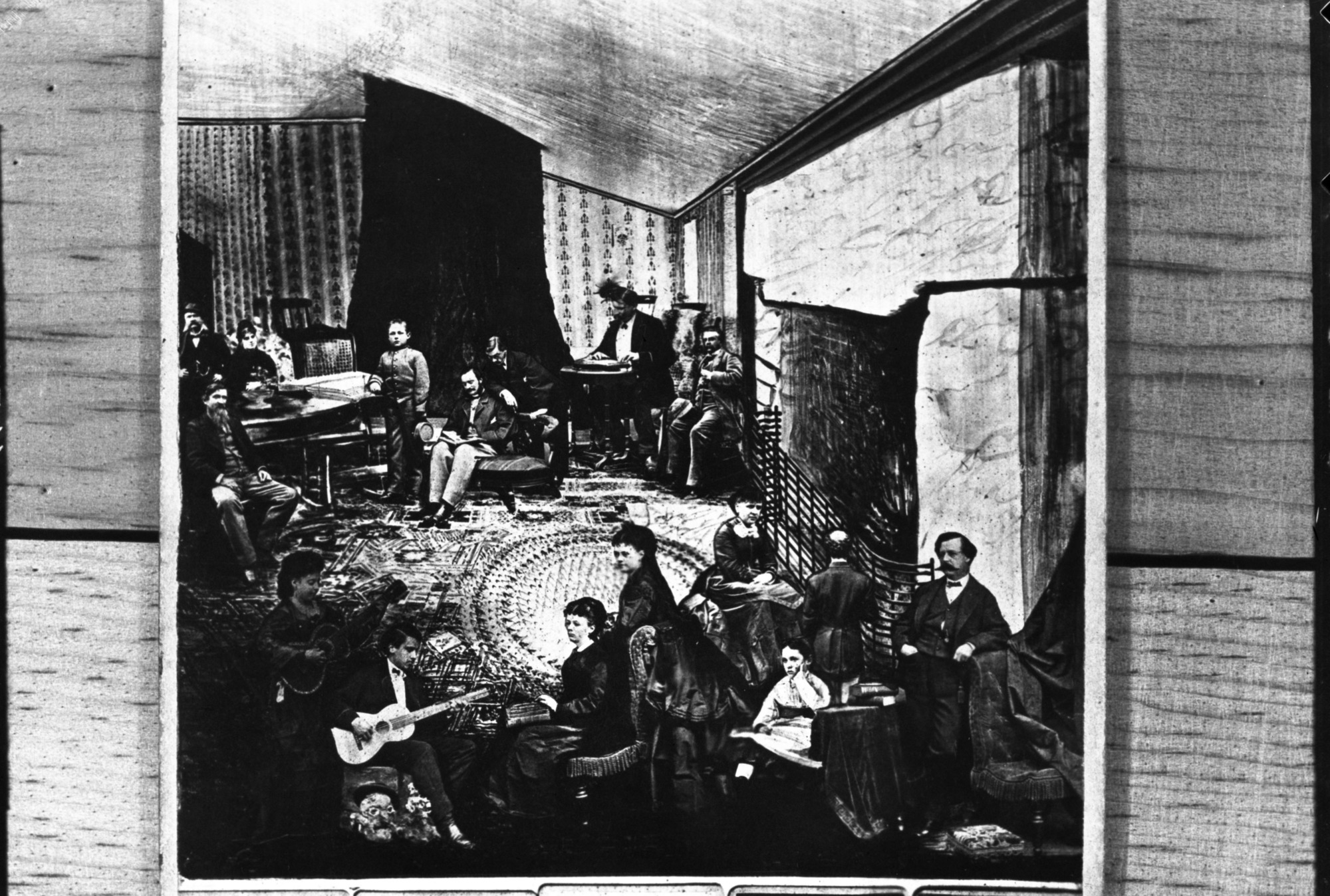 (From an old photo) Big Tree room in Hutching's Hotel. Copy from an old photo