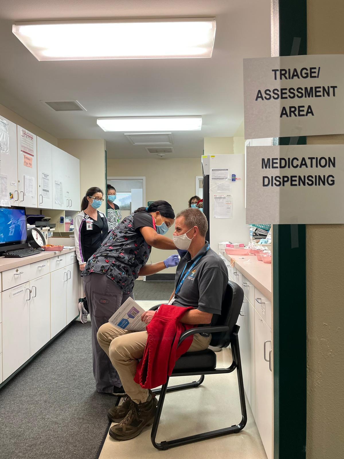 Dr. Eric Sergienko Receiving First COVID-19 Vaccine in Mariposa County