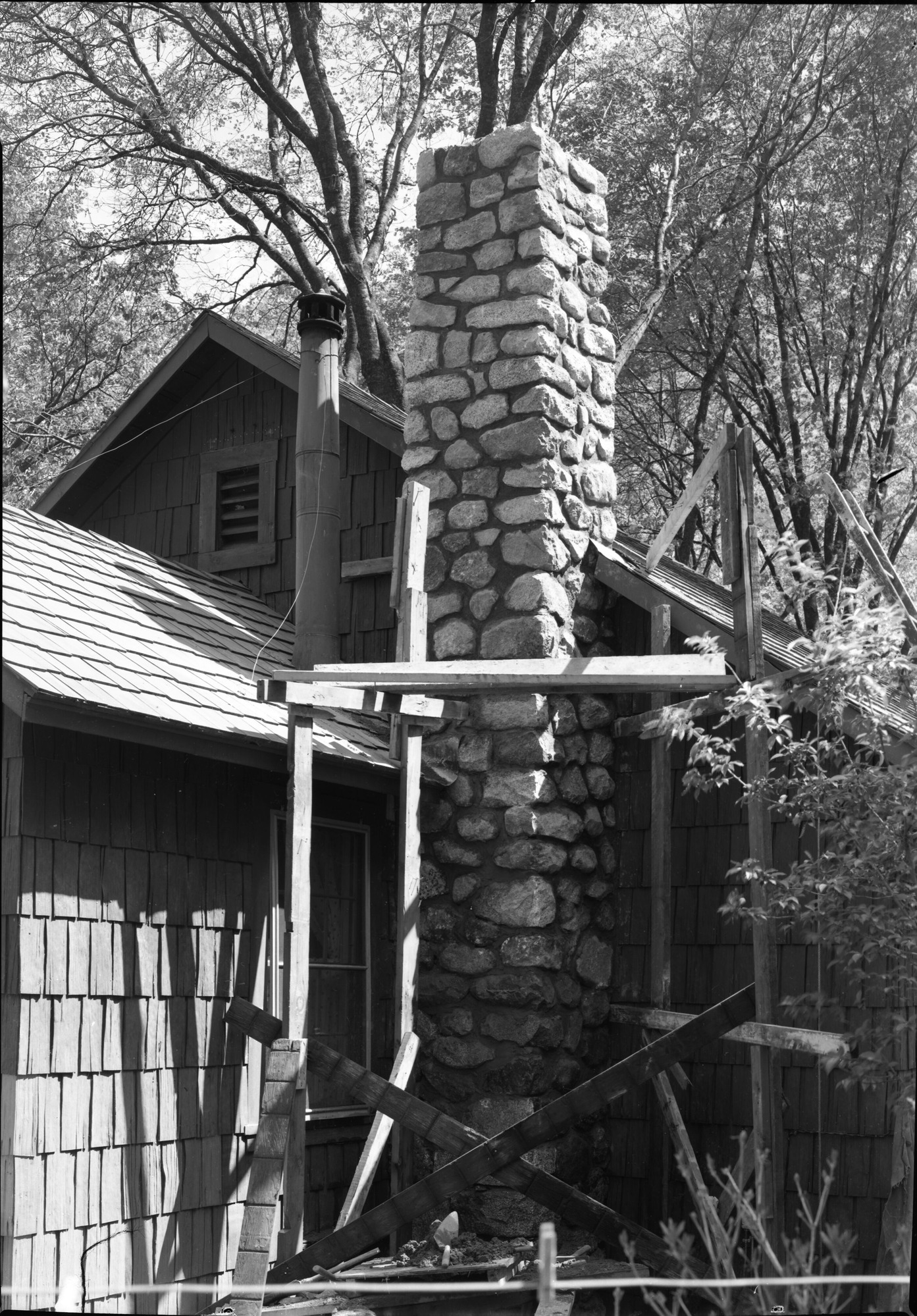 New fireproof chimney at Hauck house.