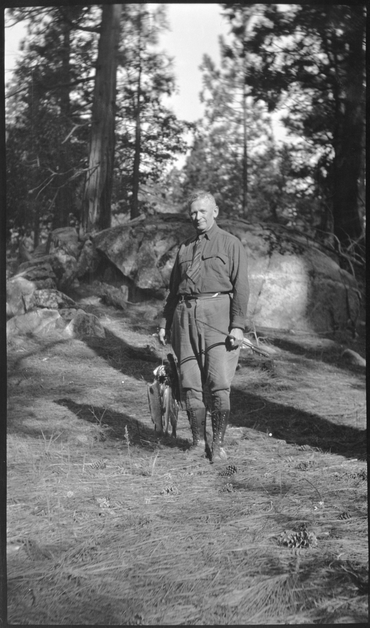 Gov. Young on fishing trip with Horace Albright.
