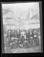 In back row at left is William Ashburner. 3rd from left is Israel Ward Raymond. On right are Gov. and Mrs. Booth, rest unid.