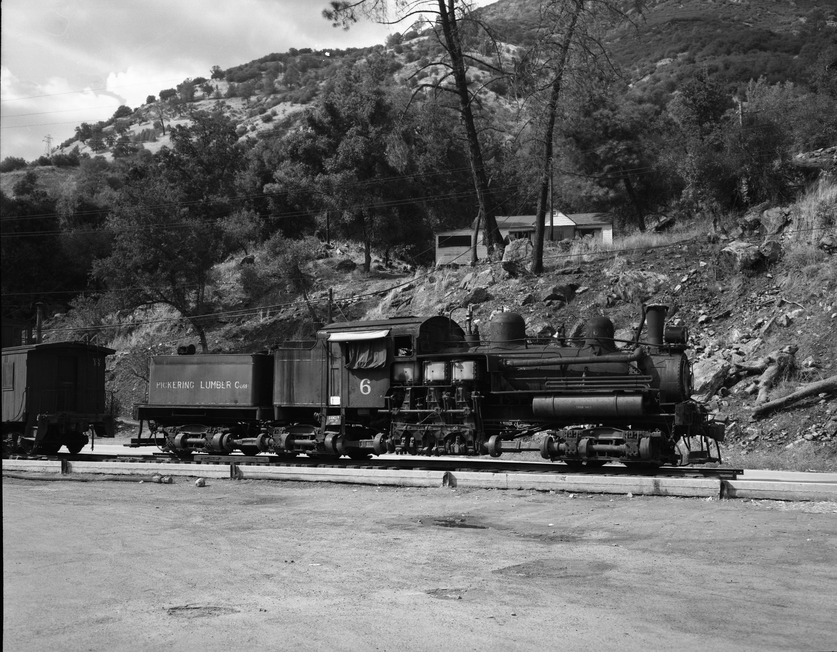 Trains on display in El Portal.