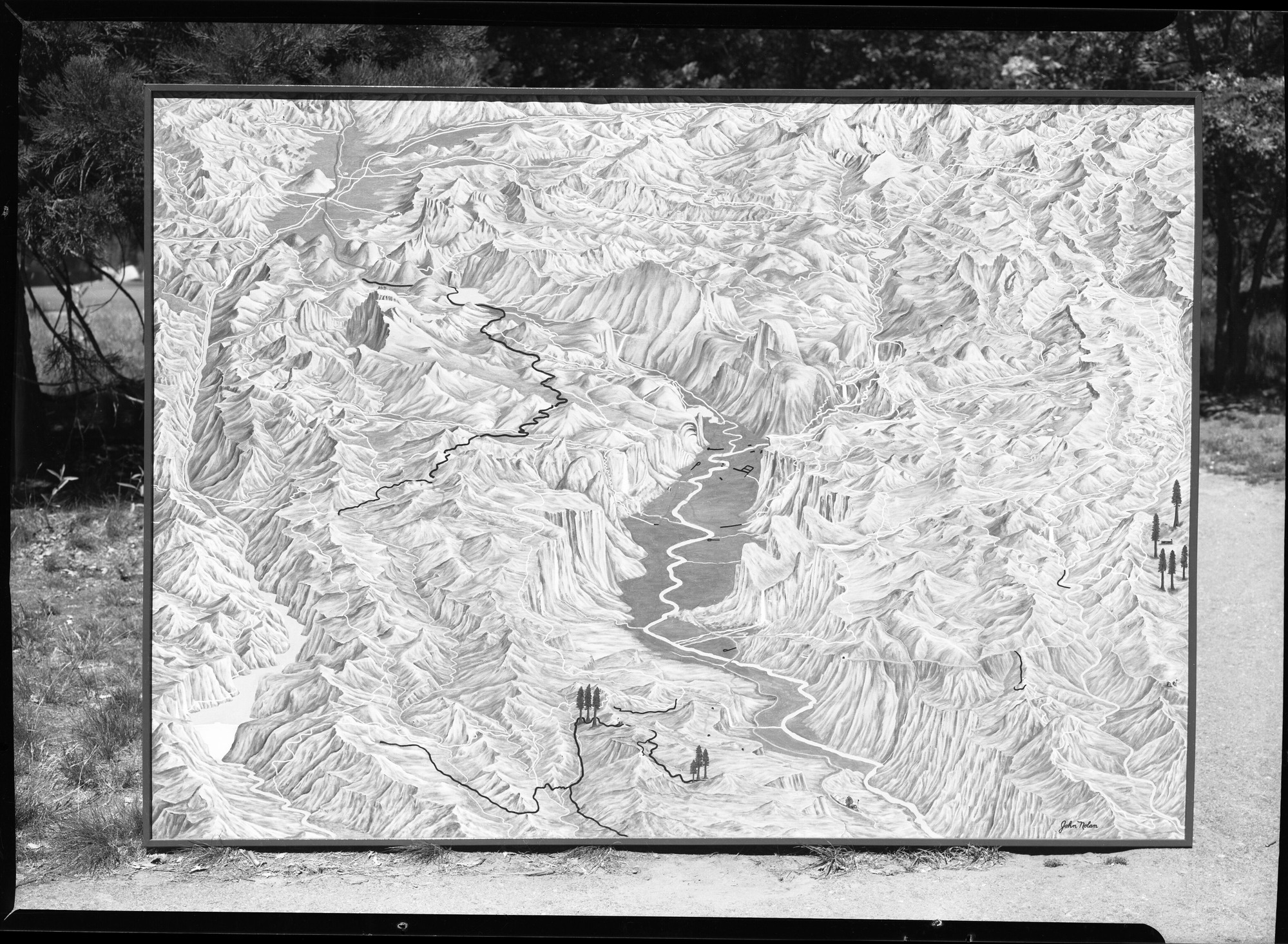 Mural in Yosemite Museum painted by Jack Nolan.