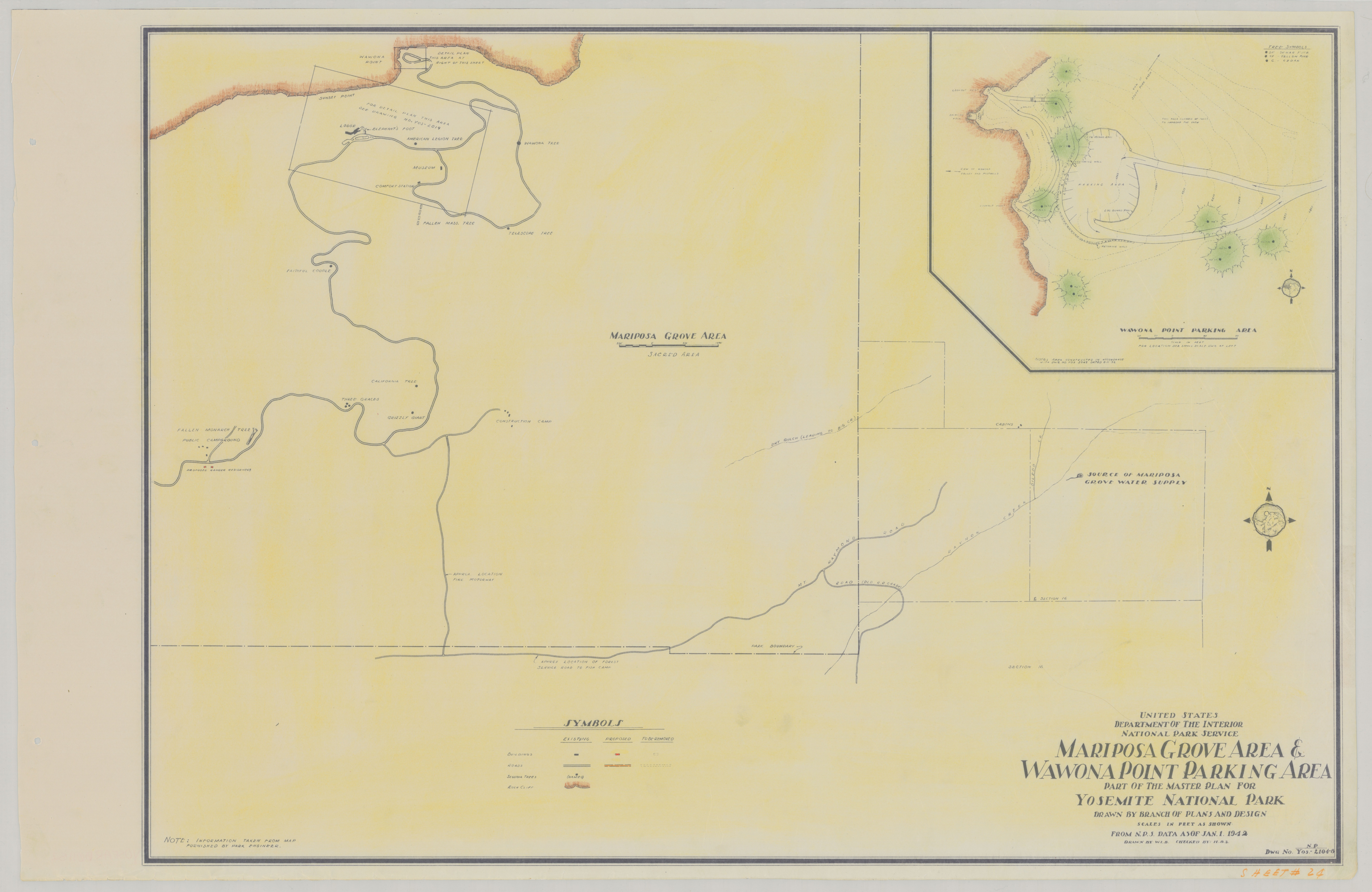 Mariposa Grove Area and Wawona Point Parking Area: Part of the Master Plan for the Yosemite National Park