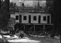 Rear view of Cedar Cottage during demolition.