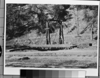 Copy Neg: 1985, Michael Dixon. Y.V.R.R. turntable. Photo thought to have been borrowed from Gordon Chapell Western Region, Historian) for El Portal reconstruction.