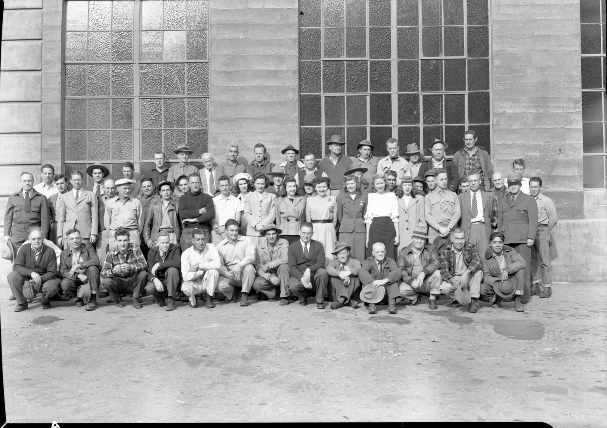 Groups of NPS employees in front of the Utility Bldg.