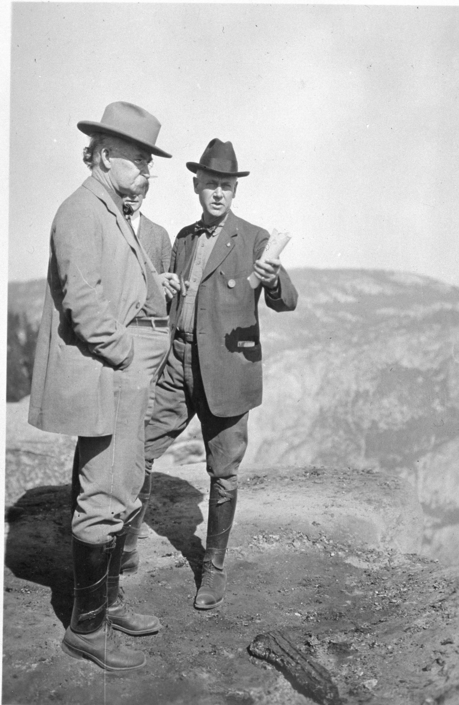 Sec. Fall & Stephen T. Mather at Glacier Point.