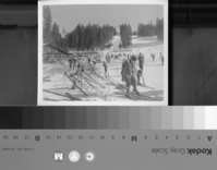 [Skiers on the Badger Pass snow field].