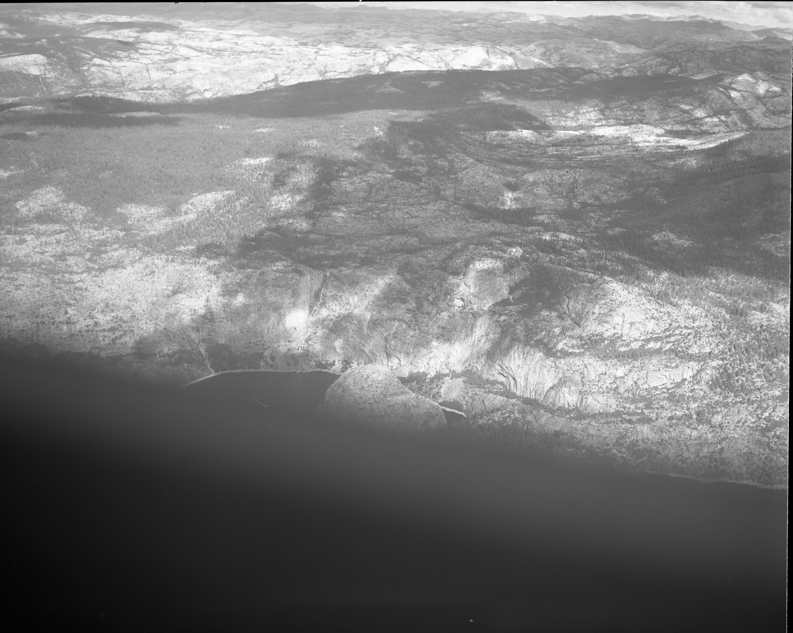 Aerial photograph of flight over park, Laurel Lake Area