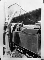 Yosemite Valley railroad. Stipp taking water at Merced Falls
