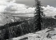 Horse Ridge between Clouds Rest (left) and Half Dome (right).