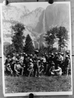 Dr. Miller with first naturalist conducted group in Yosemite. copied by Ralph H. Anderson, copied  February 1941