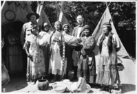 Front: Maggie "Tabuce" Howard, Mary Wilson, Leanna Tom, Alice James Wilson (L to R) Back: Forrest Townsley, other unidentified.