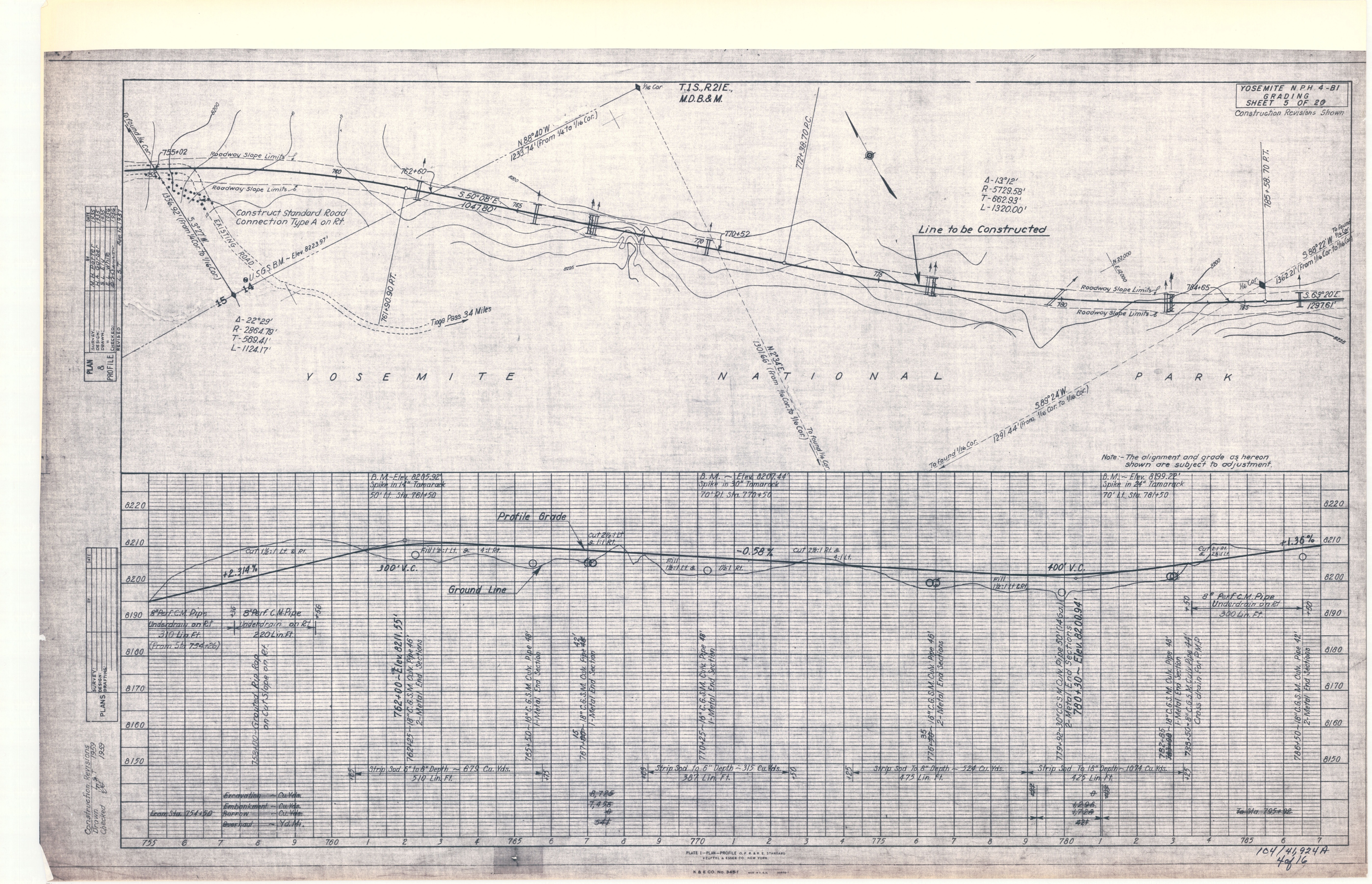 Construction Revisions Plan and Profile
