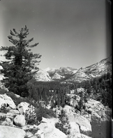 View from Olmstead Point area to Tenaya Lake and Pywiack Dome.