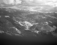 Aerial photograph of flight over park, Laurel Lake Area