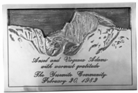 Plaque honoring Ansel's 80th birthday.