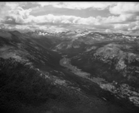 Aerial view of Lyell Canyon