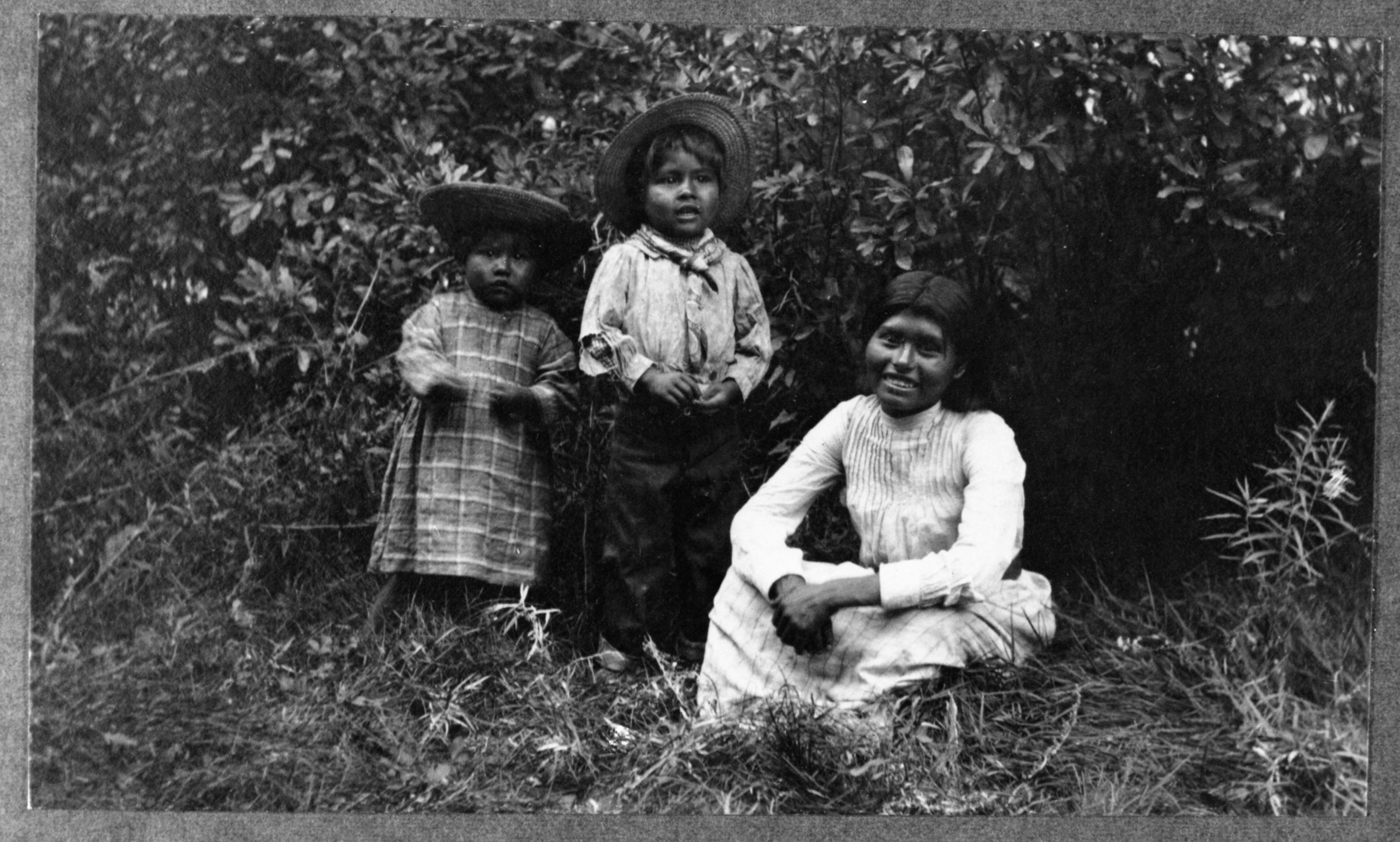 Copied by Michael Dixon in September 1981. Chris, Virgil & Lena Brown. Original in the YNP Collection.