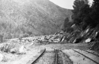 Mile post 73. Flood damage, washout by Incline Yards.