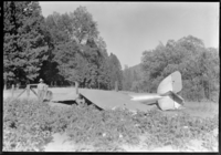 Dr. Sterling Bunnell of San Francisco injured when his plane fell in potato patch at Wawona