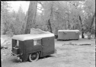 Two types of camp trailers. Ranger Carey's trailer in background. copied by Brian Grogan, copied 1993