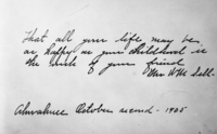 Autograph of Wm. Sell. Copied from the autograph books of Dorothy & Nellie Atkinson. Copied courtesy Bonnie Douthit. Copied October 1980 by Michael Dixon.