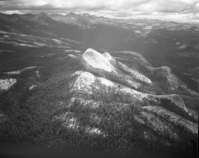 Aerial photograph of Mt. Starr King from flight over park.